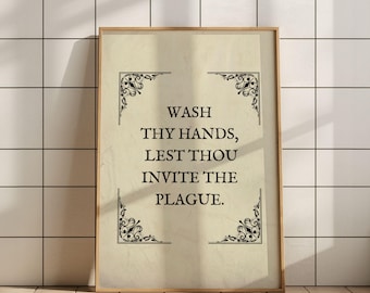 Impresión artística divertida para baño, humor sobre inodoro, decoración, pintura clásica de estilo vintage, descarga digital, arte de pared imprimible, regalo divertido para baño.