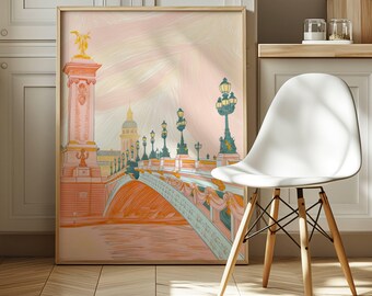 Paris Kunstdruck Paris Stadt Poster Aquarell Paris Wandkunst Moderne minimalistische Paris Kunst Paris Poster Trendy Home Dekor City Prints France 06