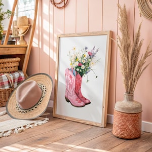 Cowgirl Boots Art Print: Trendy Western Decor (Digital Download)
