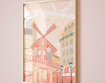 Paris Kunstdruck Paris Stadt Poster Aquarell Paris Wandkunst Moderne minimalistische Paris Kunst Paris Poster Trendy Home Dekor City Prints France 04