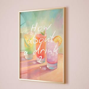 Have a Drink Cheers Martini Poster Martini Wall Art Watercolor Print Martini Print Bar Cart Martini Glasses Cocktail Poster Bar Cart Print