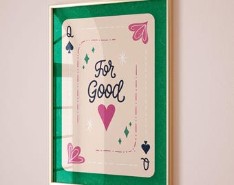 Póster "Para el bien", decoración de dopamina, artículos preppy, póster verde coqueto, decoración de pared de la reina de espadas, elementos esenciales para dormitorio, impresión tipográfica "Tienes suerte".
