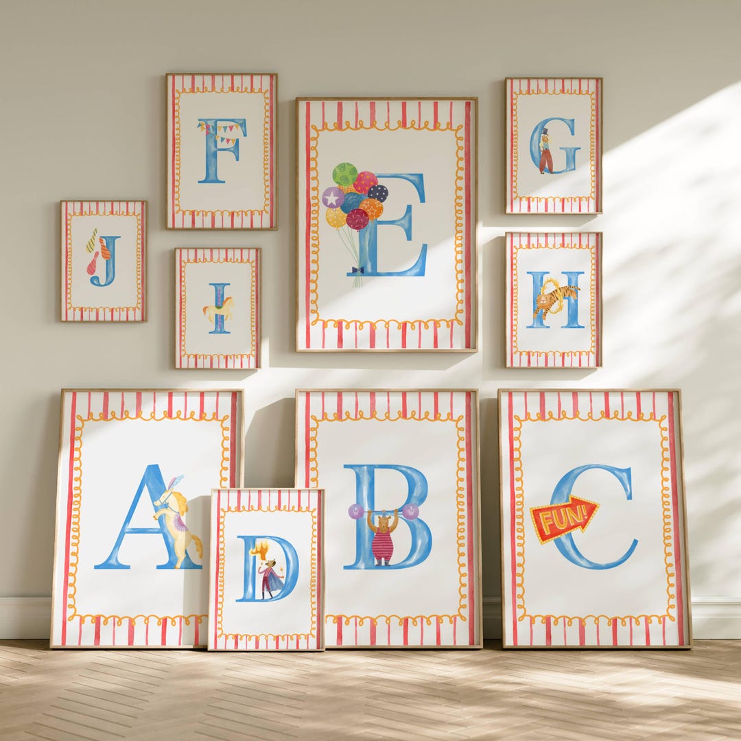 Themed R Initals Circus Art Themed Printables: 26 Letters Bundle - Funhaus Decor ...