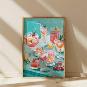 Bar Cart Prints Wall Art Print Alcoholic Drink Poster Signature Drink Sign Bar Cart Accessories Cheers Print Cocktail Prints Martini Print