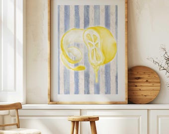 Farmhouse Wall Art: Lemon Art Print, Modern Kitchen Printable Decor (Digital Download)