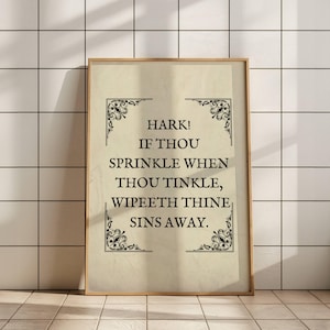 Funny Bathroom Art Print: Vintage Toilet Humor Decor (Digital Download)