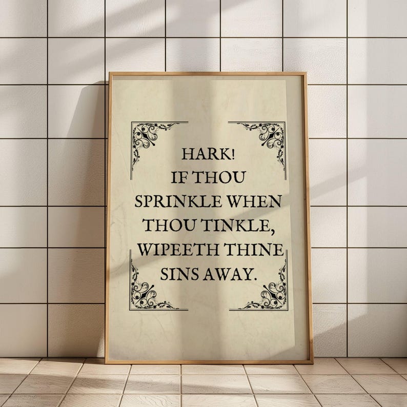 Funny Bathroom Art Print: Vintage Toilet Humor Decor (digital Download ...