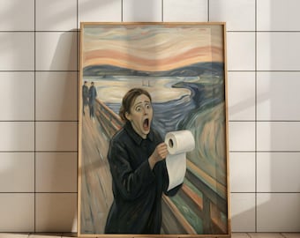 Funny Bathroom Art Print: Toilet Paper Scream Parody (Digital Download)