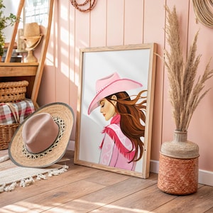 Long Live Cowgirls Poster: Trendy Pink Western Art (Digital Download)