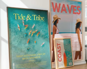Coastal Cowgirl Magazine Cover Print Set: Surf Art (Digital Download)