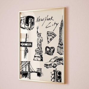 New York City Art Print: Trendy Dorm Room Decor (Digital Download A2 JPEG)