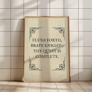 Funny Bathroom Art Print Toilet Humor Decor Classical Vintage Style Painting Digital Download Printable Wall Art Funny Bathroom Gift Art 02
