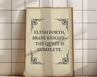 Impresión artística divertida para baño, humor sobre inodoro, decoración, pintura clásica de estilo vintage, descarga digital, arte de pared imprimible, regalo divertido para baño, arte 02