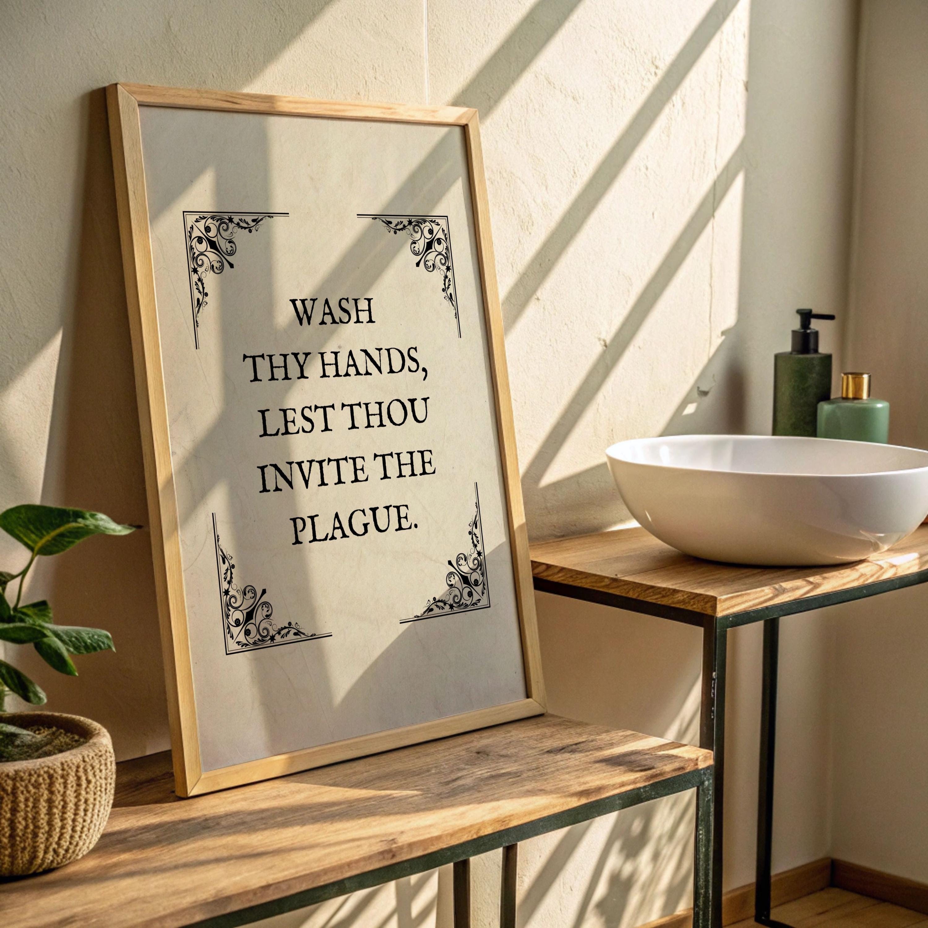 Funny Bathroom Art Print Toilet Humor Decor Classical Vintage Style ...