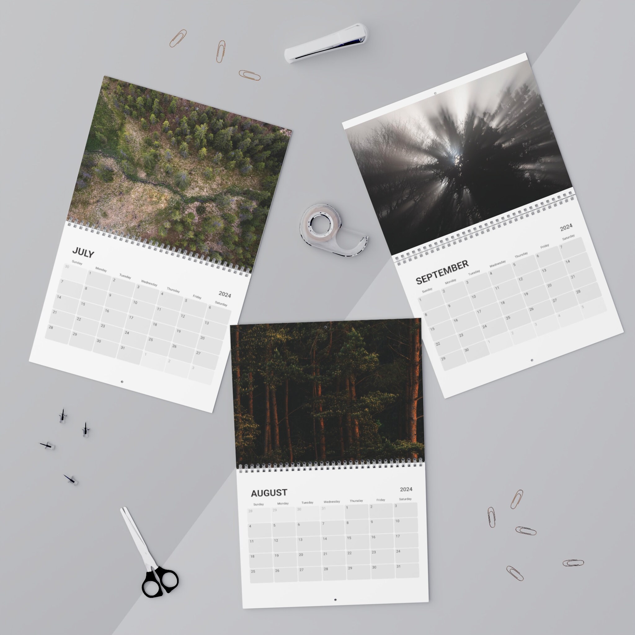 Calendar 2024 wall calendar artist calendar nature wall etsy