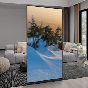 Moody winter print window privacy film snowy forest print window coverings golden sunset privacy window film privacy decorative window decal
