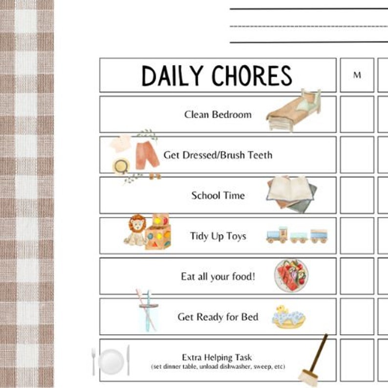 EDITABLE Chore Chart for Kids | Printable Daily Rhythm Chart ...
