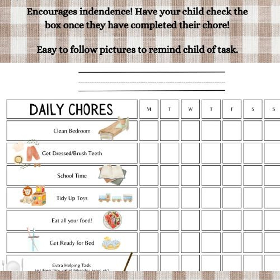 EDITABLE Chore Chart for Kids | Printable Daily Rhythm Chart ...