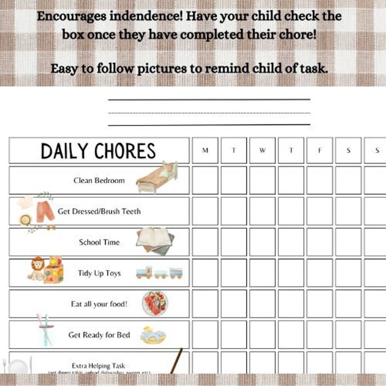 EDITABLE Chore Chart for Kids | Printable Daily Rhythm Chart ...