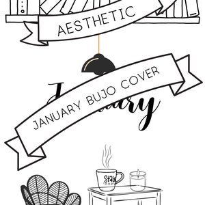 Cozy January Bullet Journal Monthly Page - Colorable!