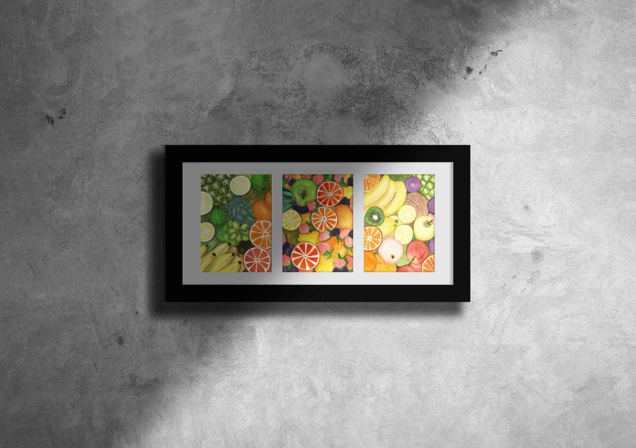 Set of 3 Fruit Prints, Fruit Watercolor Wall Art, Floral, Apples ...