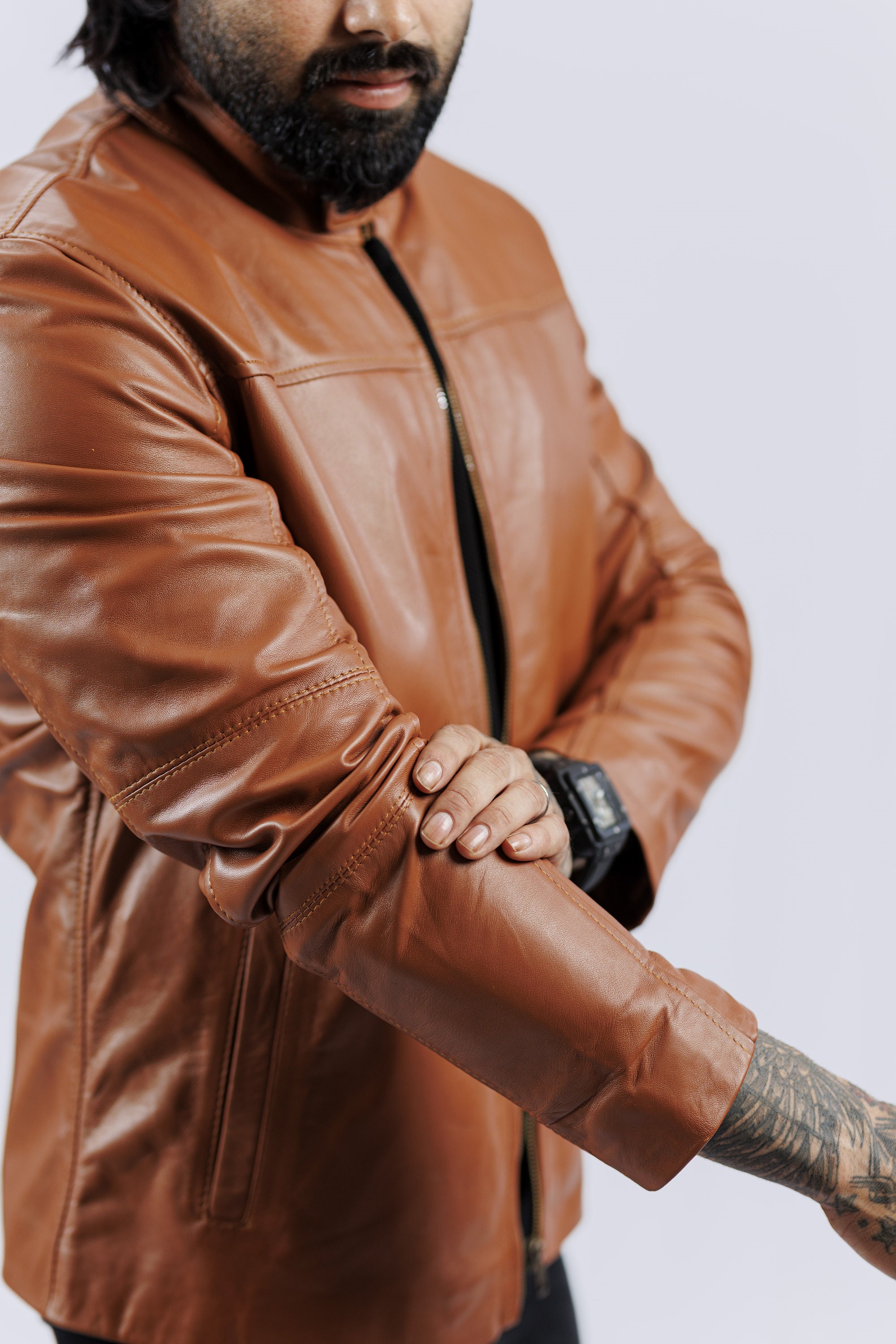 ジャケット・アウター Akito NATURAL TAN SHEEP LEATHER TAN NATURAL