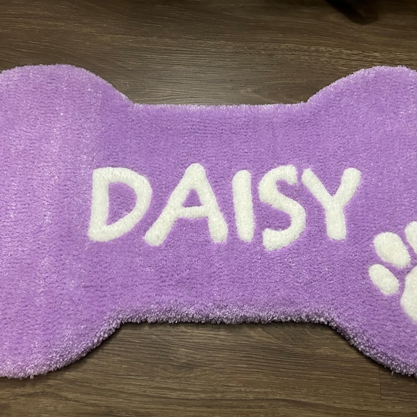 Personalized Dog Mom Tufting Acrylic Rug, Custom Handmade Pet Dad Decorative Indoor Yarn Mat Gift Ideas, Cat Lovers Tufted Decor Present