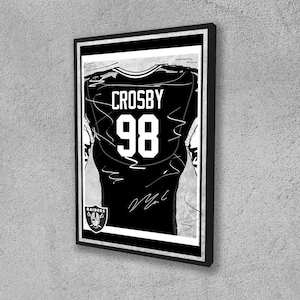 Maxx Crosby Jersey Poster Las Vegas Raiders Wall Art Print Sports Framed Canvas NFL Home Decor Gift Football Artwork B68 Birthday Gift