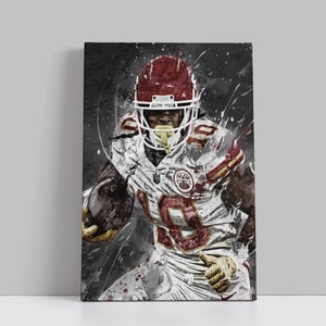 Isiah Pacheco Poster Kansas City Chiefs Wall Art Print Sports Framed Canvas NFL Home Decor Gift Football Artwork BB4 Birthday Gift