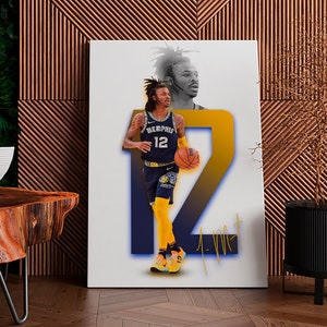 Ja Morant Poster Memphis Grizzlies Wall Art Print Sports Framed Canvas NBA Home Decor Gift Basketball Artwork A169 Birthday Gift
