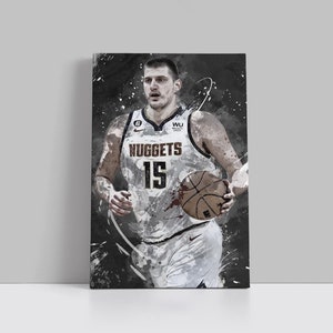 Nikola Jokic Poster Denver Nuggets Framed Canvas Wall Art Sports NBA Basketball Artwork Gift Home Decor AA32   Birthday Gift Birthday Gift