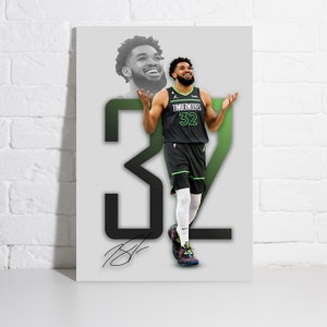 Karl-Anthony Towns poster Minnesota Timberwolves Wall Art Print sport ingelijst canvas NBA Home Decor cadeau basketbal kunstwerk A190