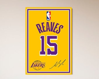 Austin Reaves Poster, LA Lakers Basketball Art, Los Angeles Basketball Wall Art, Lakers Poster, Lakers Basketball Canvas -A7