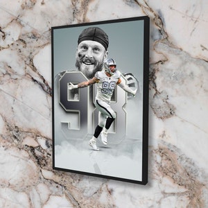Maxx Crosby Poster Las Vegas Raiders Wall Art Print Sports Framed Canvas NFL Home Decor Gift Football Artwork B150 Birthday Gift