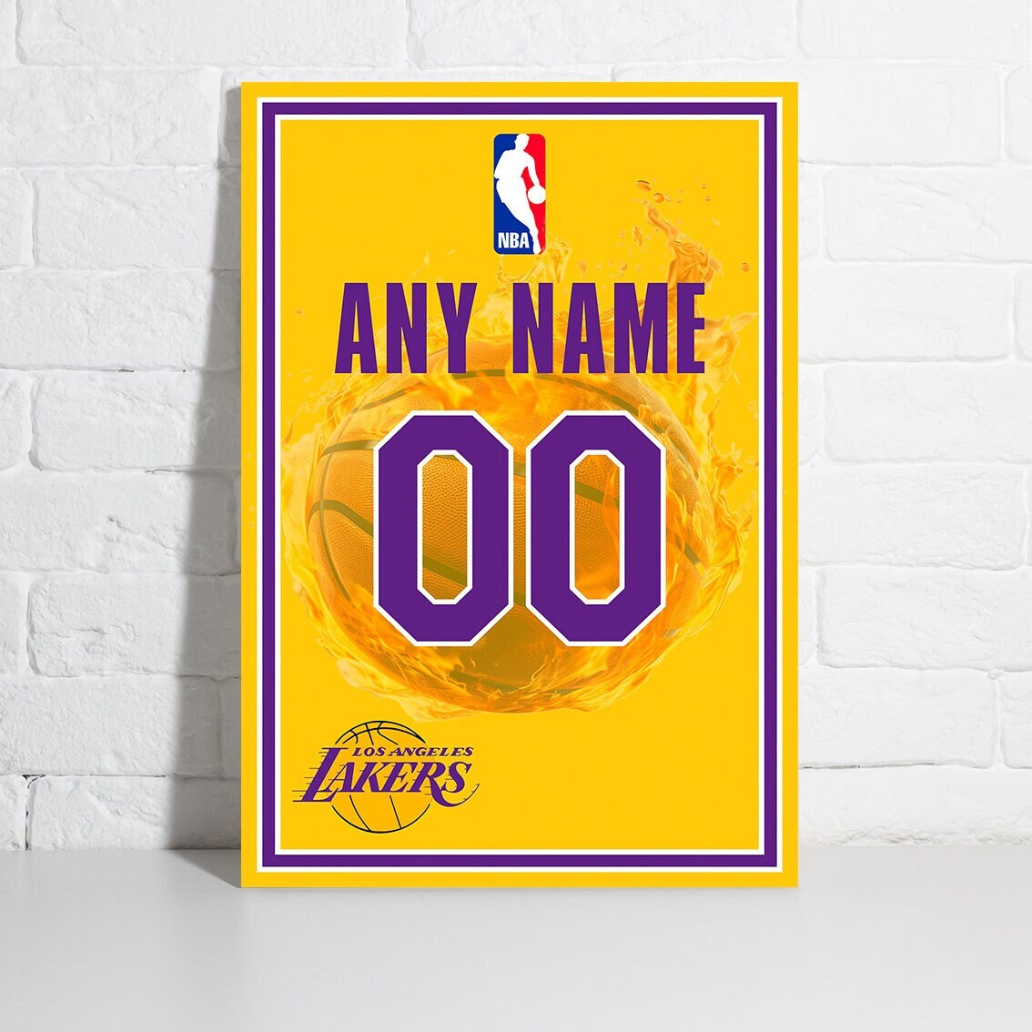 Custom Los Angeles Lakers Jersey Poster Personalized Jersey Wall Art NBA Custom Name and Number Sport Canvas Home Decor A117 Birthday Gift