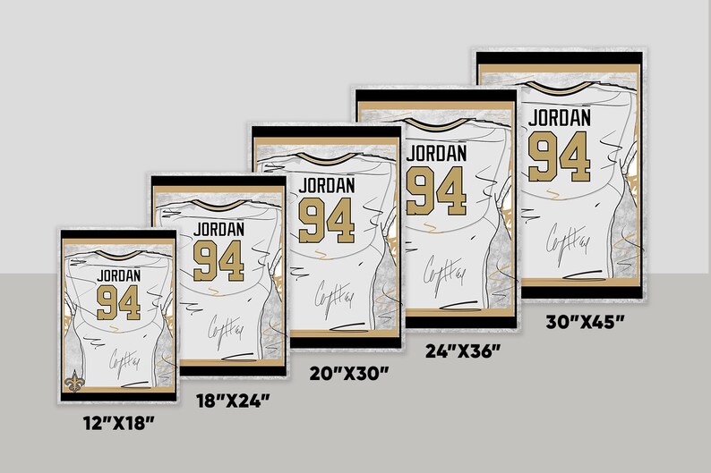 Cameron Jordan Jersey Poster New Orleans Saints Wall Art Print Sports ...