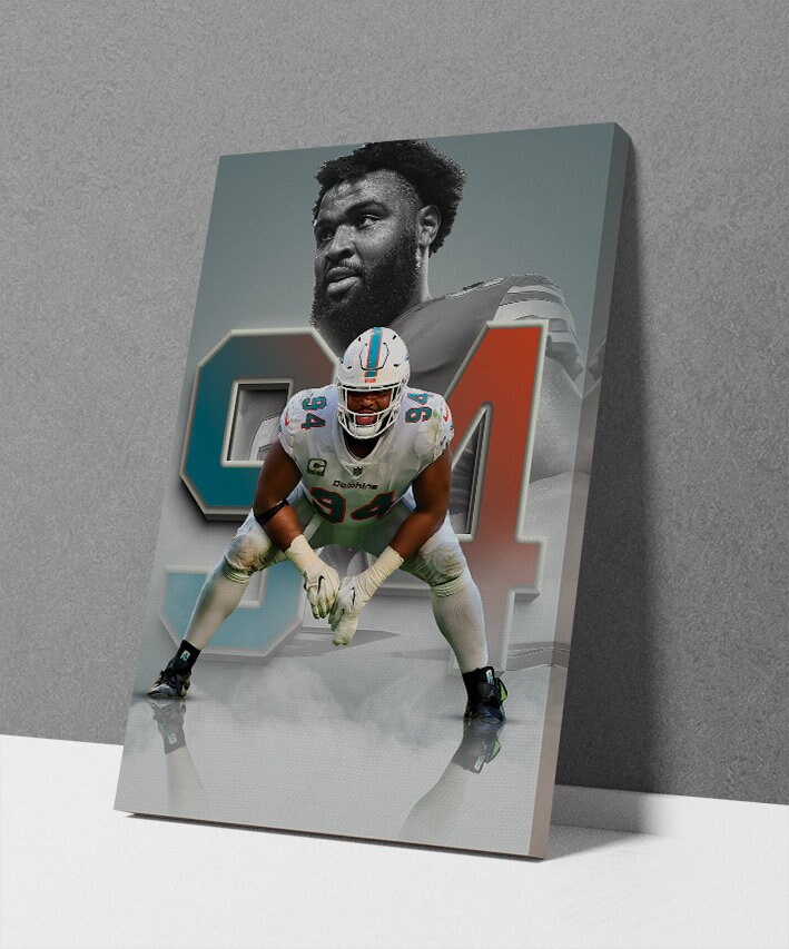 Christian Wilkins Poster Miami Dolphins Canvas Print Framed Poster Kids Decor Man Cave Gift Wall Art Decor Canvas Wrap B139 Etsy