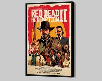 Arthur Morgan Poster John Marston Wall Art Dutch Micah Framed Canvas Print Wild West Cowboy Home Decor Artwork A243 Birthday Gift