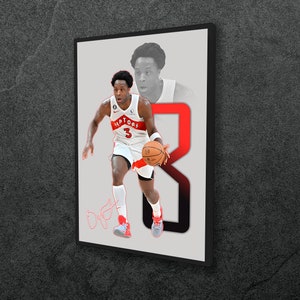 OG Anunoby Plakat Toronto Raptors Sztuka ścienna Wydruk sportowy Oprawione płótno NBA Wystrój domu Prezent Dzieło sztuki koszykarskiej A210 Prezent urodzinowy