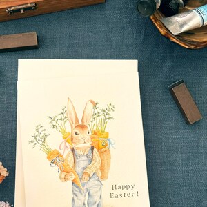 Cartolina di dolcetti pasquali - Giorno di Pasqua - Illustrazione di animali - Biglietto piegato - Biglietto di auguri A6
