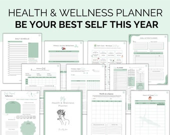 Health and Wellness Planner, Digital Planner, Self-Care, Habit Tracker, Weekly Workout Planner, Fitness Planner, Workout Planner, Goodnotes