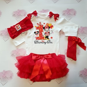 PERSONLISED mouse first Birthday tutu set Girls birthday outfit cake smash outfit