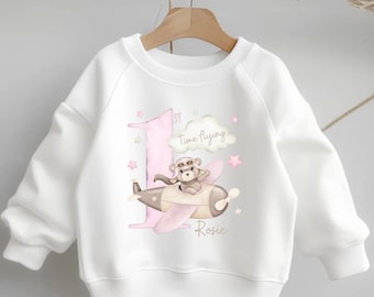 Personalised Baby / toddler my first time flying jumpers / t-shirts my first hoilday vacation