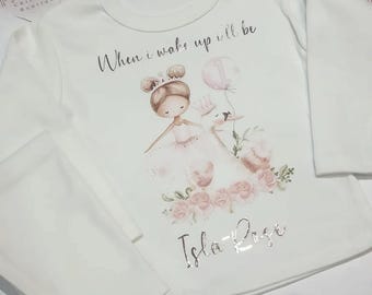 Personalised Ballerina Swan 2 piece set, girls set birthday outfit