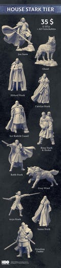 Stark house miniatures Game of Thrones product logo