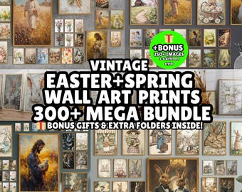 300+ Vintage Easter Spring Printables, Mega Bundle (Digital Download)