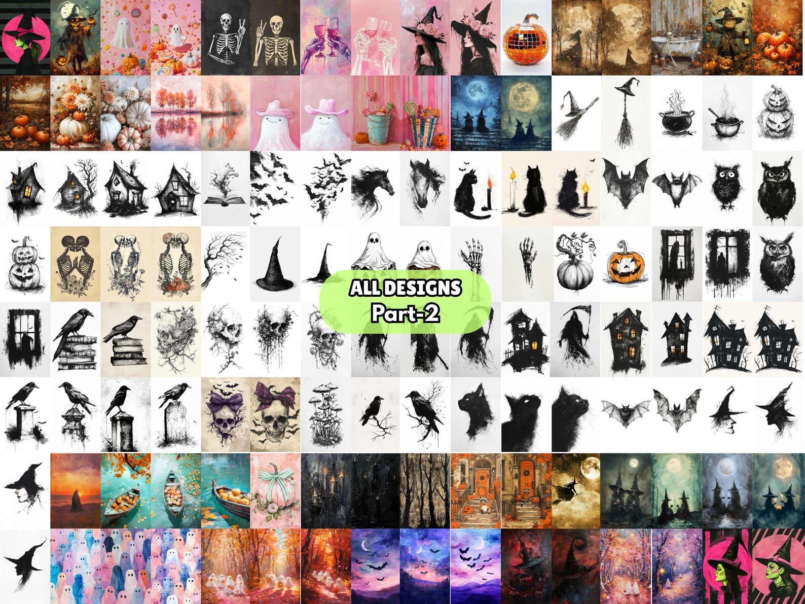350+ Halloween Prints Mega Bundle, Spooky Wall Art (digital Download ...