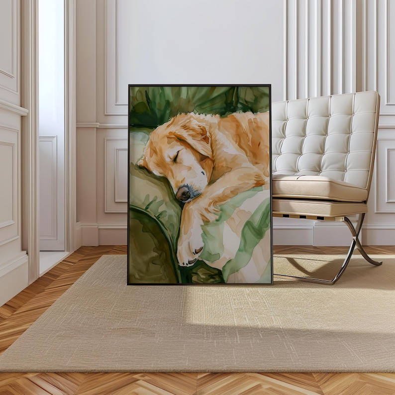 watercolor-golden-retriever-print-sleeping-dog-art-digital-download