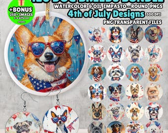 Set of 120 Dog Breeds 4th of July PNG Bundle, Patriotic Puppy Prints