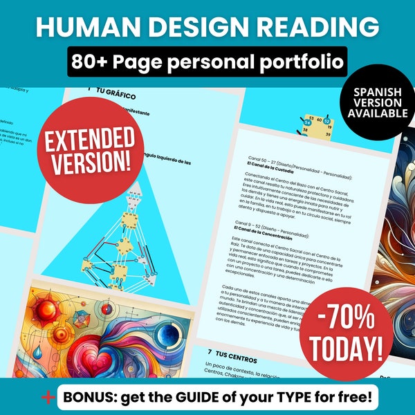 Lectura de Diseño Humano 100% Personalizada - Entrega menos de 12h.